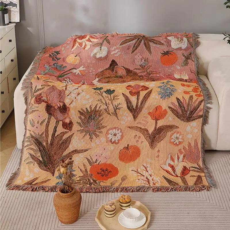 

Vintage Oil Painting Cat Woven Blanket - Bestselling Cotton Sofa Throw & Single Seat Cover, Decorative Rug 130x160cm