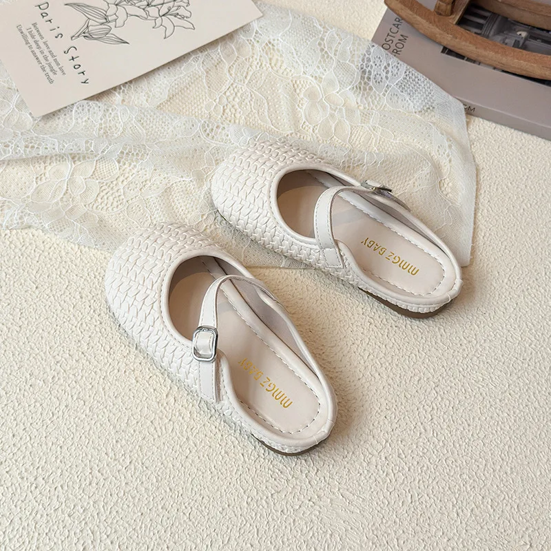 

2025 Children Leather Shoes for Girls Autumn New Fashion Korean Style Soft Bottom Anti-slippery Versatile Princess Dress Shoes