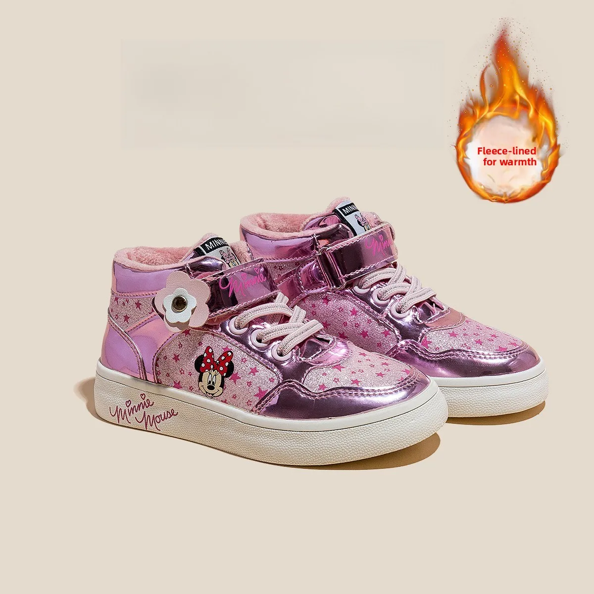 

Disney Children's Shoes Girls Board Shoes 2025 Winter New Girls Thickened Two Cotton Minnie Warm Shoes