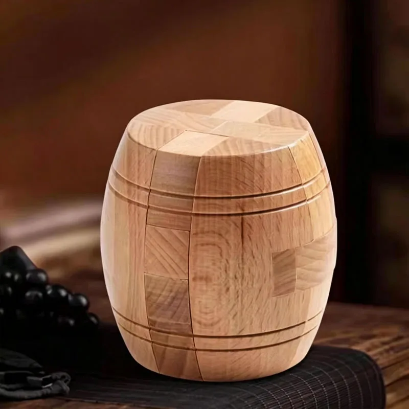 Rompecabezas LuBan Lock Wooden Barrel Puzzle IQ Logic Training Brain Teaser Toys For Kids Adults Educational Gifts