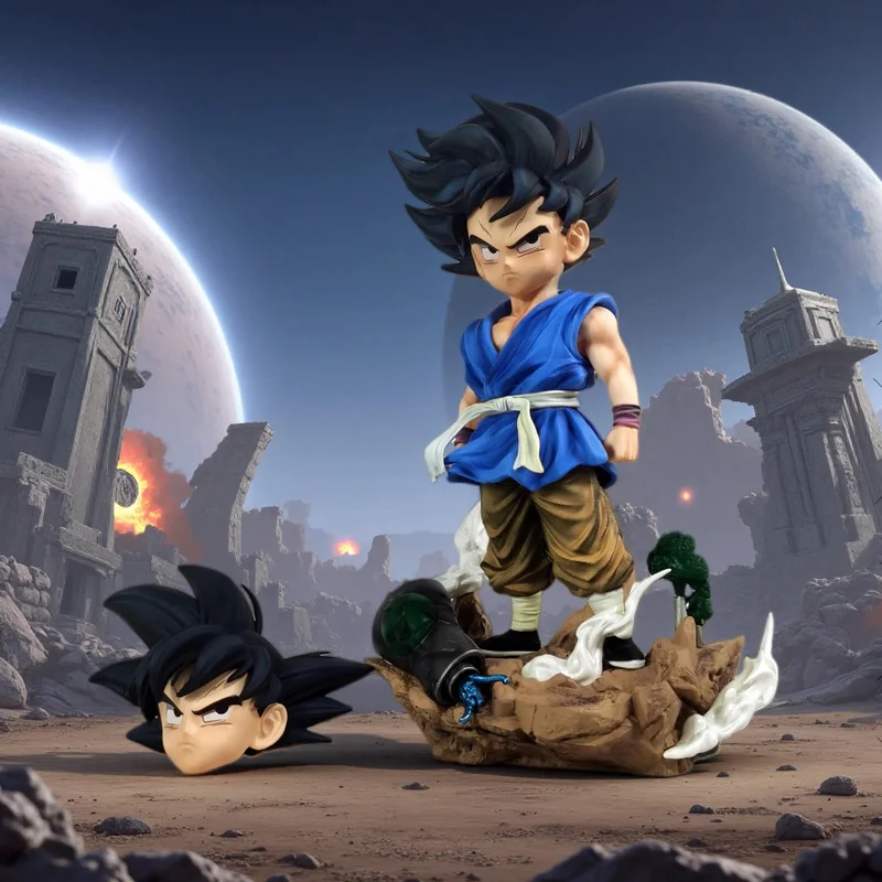 

Bandai Dragon Ball Songoku Action Figure Pvc Replaceable Head Anime Model Desktop Ornament Collectible Gift For Adult Anime Fans