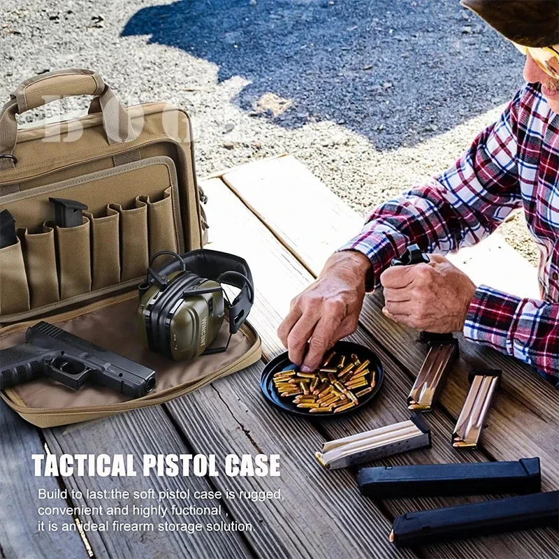 Lockable Tactical Gun Bag with Molle System Multiple Pockets for Shooting Range Hunting Shoulder Package with Laptop Compartment