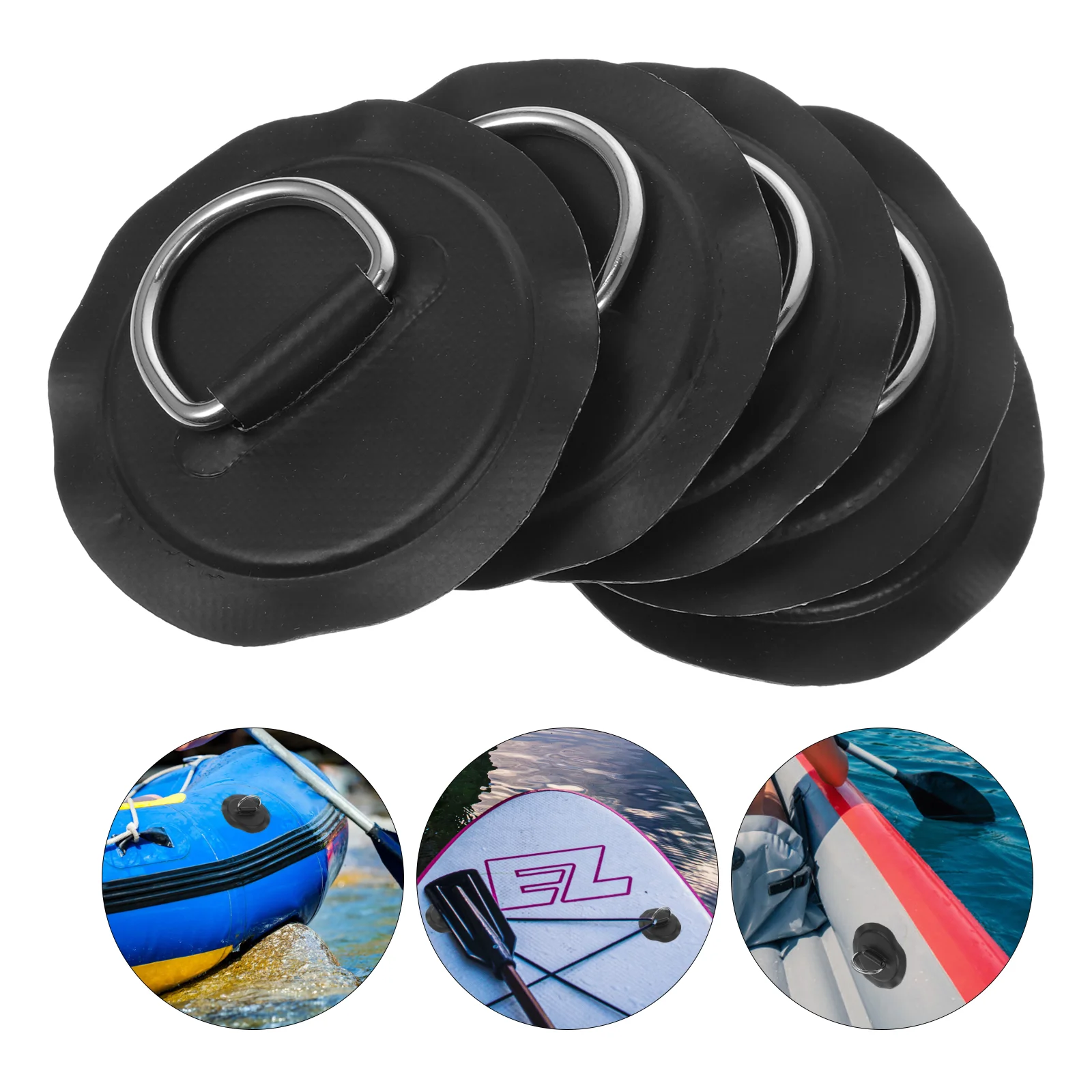 

Kit Rubber Boat Rope Buckle Inflatable Accessories Black Stainless Steel Rings Fishing Kayak