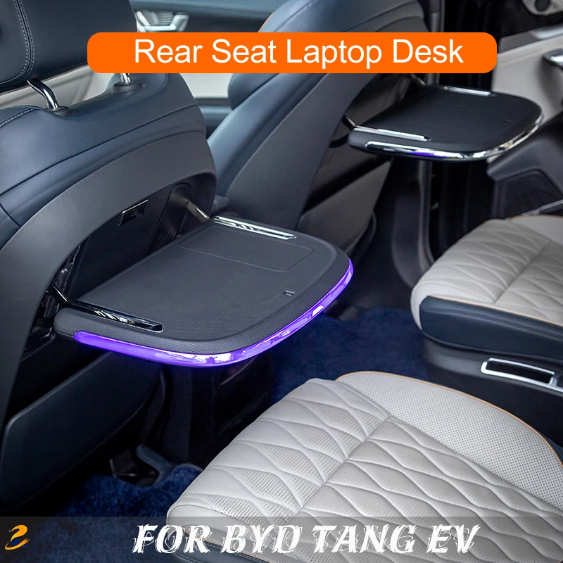 For BYD Tang EV Dmi Dmp 2023 Rear Seat Laptop Desk Multi-function Folding Table Board Business Office Modification Accessories