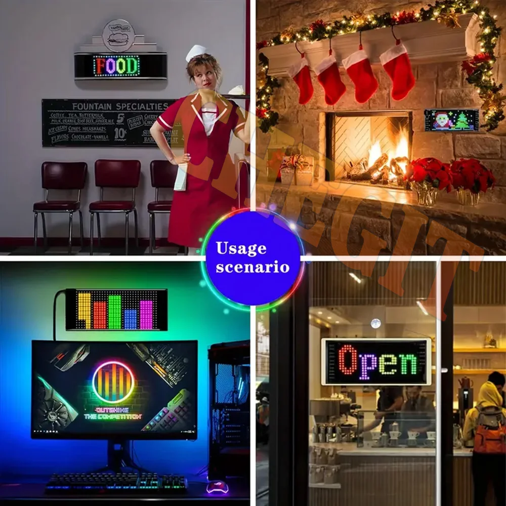 ترقية AI صوت سيارة عربة جولف LED تسجيل بلوتوث APP LED مصفوفة بكسل لوحة ضوء الليل لتقوم بها بنفسك شاشة LED مرنة قابلة للبرمجة #6