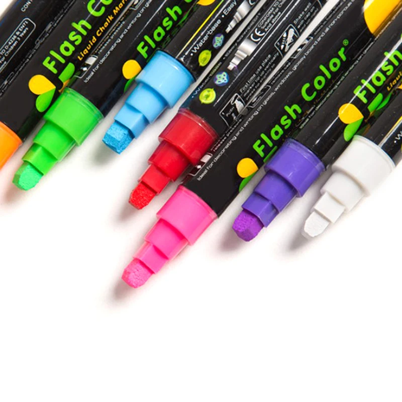 Liquid Chalk Erasable Highlighter Whiteboard Graffiti LED Advertisement Chalkboard Fluorescent Marker Pen Art Supplies