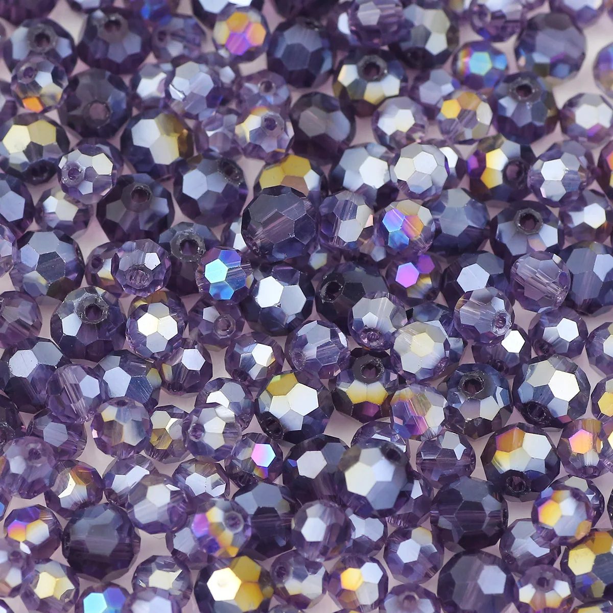 3/4/6/8/10MM Violet AB Facettierte Runde Österreichischen Kristall Glas Lose Perlen Für Schmuck Machen armbänder Halsketten DIY Zubehör