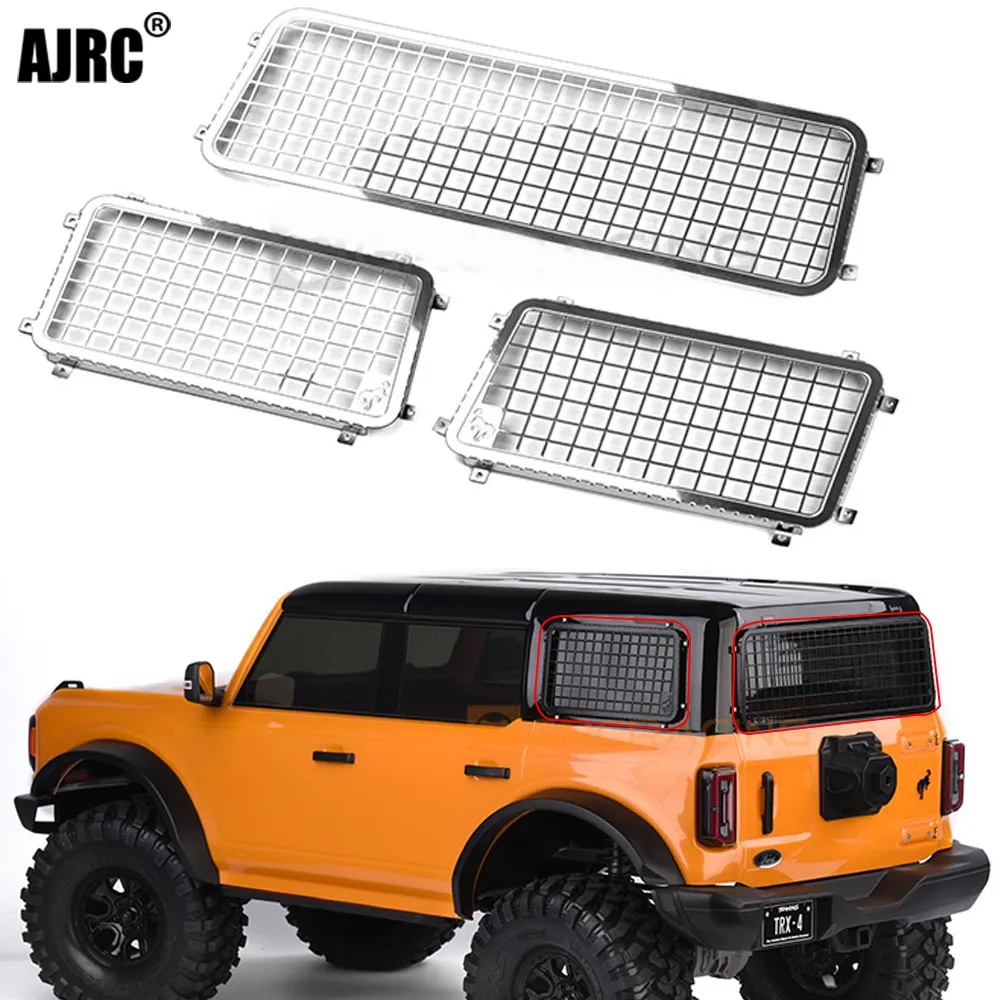 

For 1/10 Rc Crawler Car Traxxas Trx4 92076-4 Bronco Metal Three-dimensional Car Window Netting Side+rear Window Netting