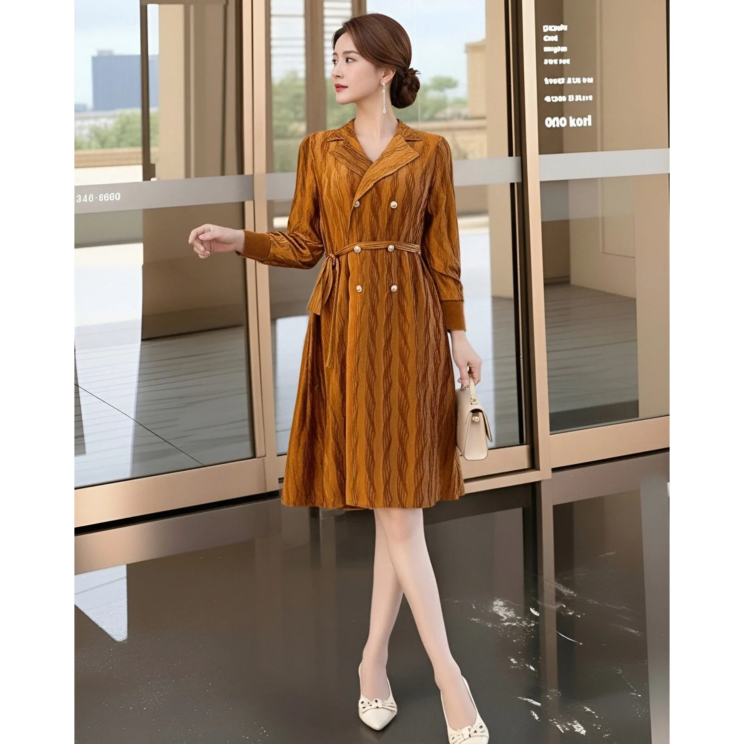 

Miyake Pleated Dress Women's 2026 New Style French Light and Sophisticated Simple Loose and High-end Coat Little Black Skirt