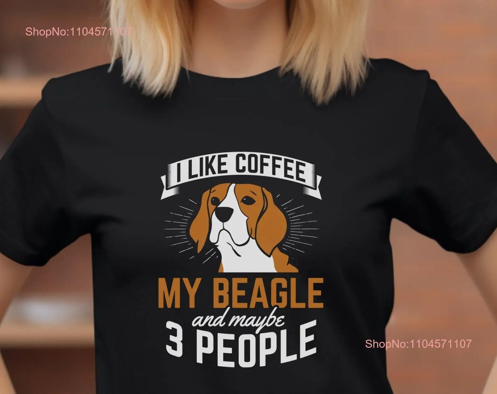 Camiseta Beagle me gusta el café mi y tal vez 3 personas Amantes de los perros divertidas mangas largas o cortas
