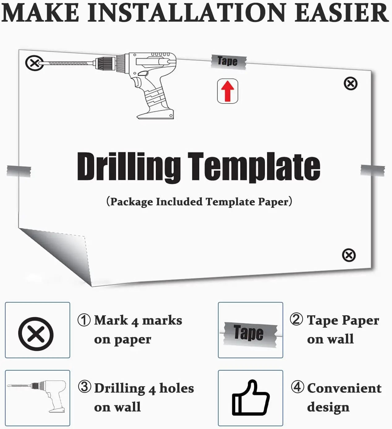 Placa magnética de vidro preto de 36 x 24 polegadas com bandeja de caneta e ímãs para escritório, escola e casa