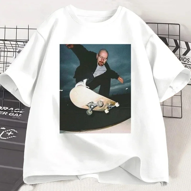 Breaking Bad Heisenberg T-shirts Man Walter White 90s Skate T-Shirt Woman and Man Unisex Graphic Printed T Shirt Tees