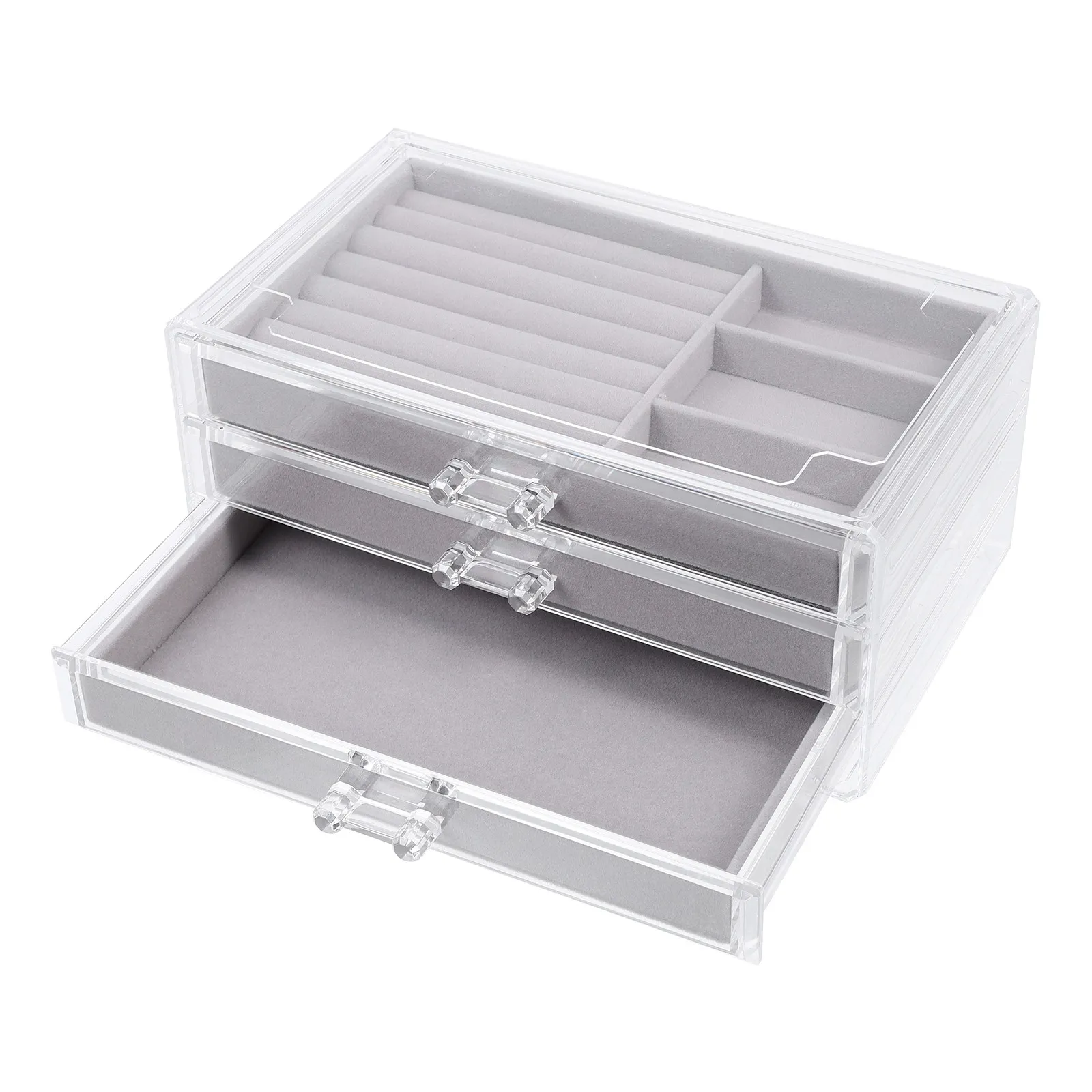 

Durable Household Jewelry Drawer Transparent Acrylic Organizer Multi-Function Storage for Necklace Earring Ring Bracelet