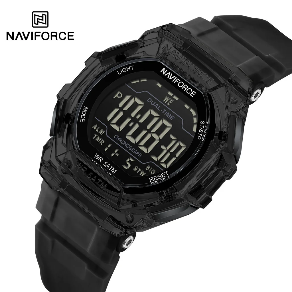 

NAVIFORCE NF7136 Men Fashion Outdoor Watch Electronic LCD Digital Casual Date Week Alarm Silicone Clock