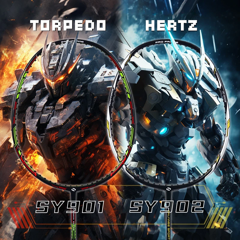 

SALYWEE 2pcs Composite Carbon Fiber Badminton Racket Enhanced Control & Speed, Solid Core Mid-od, Ultra-Light, 4U, G5, ≤28lbs