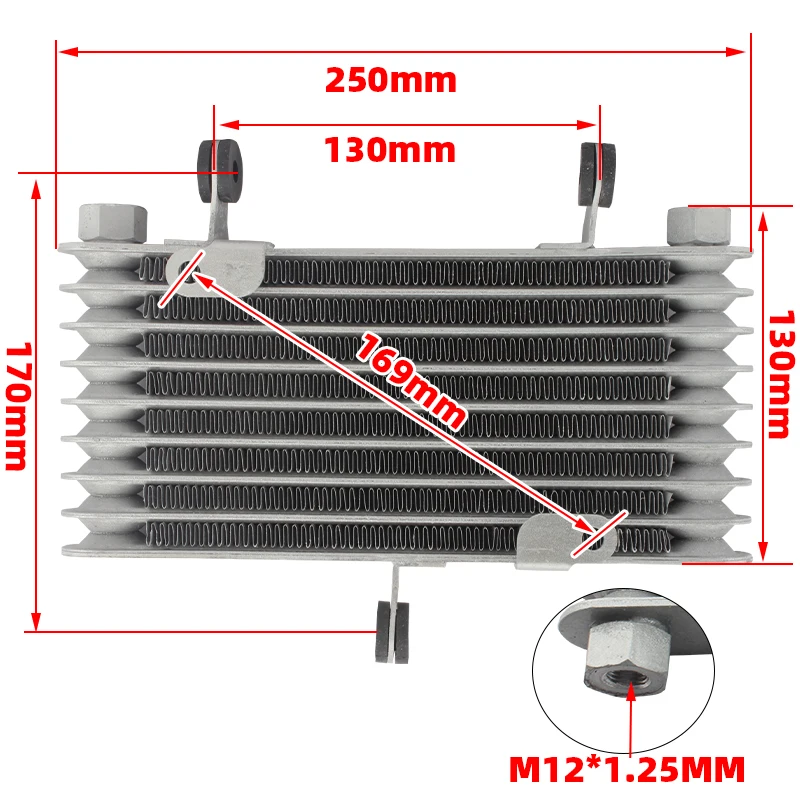 Motorcycle Aluminum 8 Row Cooling Radiator Engine Oil Cooler +Fan Cooling Radiator  For 125CC-250CC Motorcycle Dirt Bike ATV