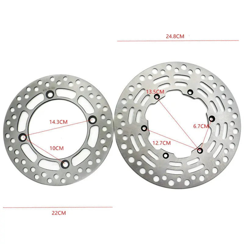 Motorcycle Front & Rear Brake Disc For Suzuki DR250 DR350 Dejbel (SJ45A/DOHC) DR 250 350 1998-1999 Steel Brake Disc