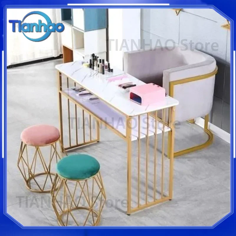 Economical Single-Double Manicure Table and Chair Set for Light Luxury Nail Salons Double-Layer Professional Manicure Table B