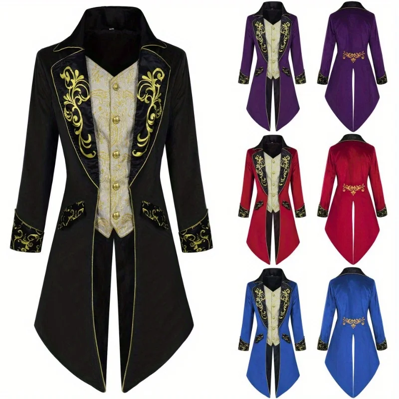 

Men's Steampunk Medieval Jacket Gothic Victorian Frock Coat Uniform