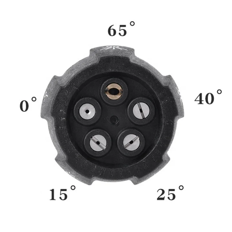 Boquilla de lavado de alta presión 5 en 1, conector rápido giratorio de 1/4 grados, 0/15/25/40/65 grados, arandela de presión