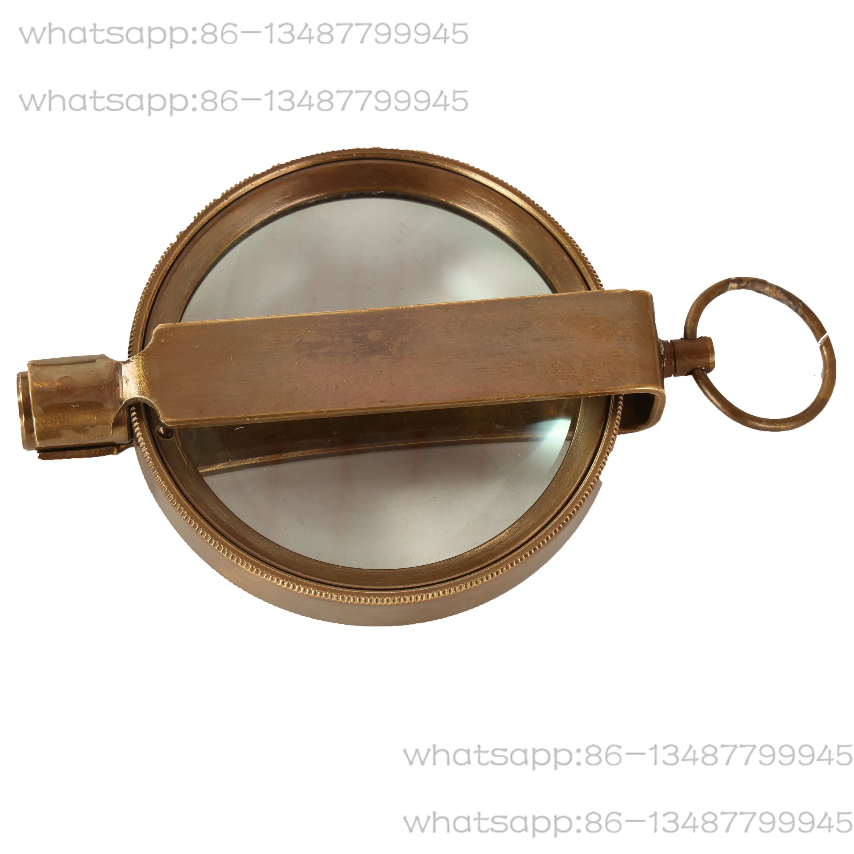 

European Imported All Brass Magnifying Glass Folding Portable Retro Nostalgic Old Man Reading High Definition Study Ornament