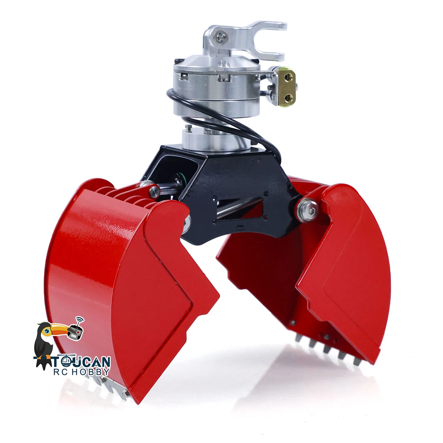 قطع غيار معدنية 1/14 دلو صدفي مطلي بمخلب هيدروليكي مجمع لشاحنة قلابة رافعة هيدروليكية RC شاحنة سيارات يتم التحكم فيها #4