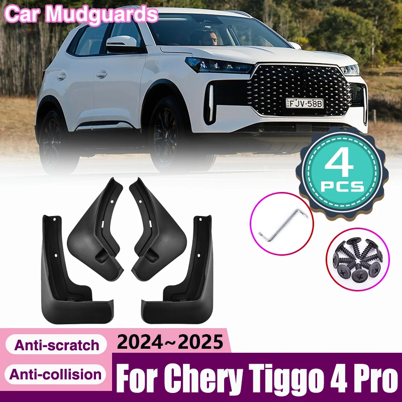 

Car Mud Flaps for Chery Tiggo 4 Pro 2024 2025 Front Rear Wheel Mudguards Splash Guards Fender Protect Mudflaps Auto Accessories