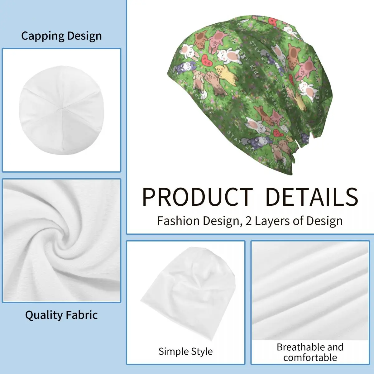 Skz 5th الذكرى للجنسين الكبار بيني قبعات محبوك بونيه قبعة دافئة الهيب هوب الخريف الشتاء في الهواء الطلق Skullies القبعات