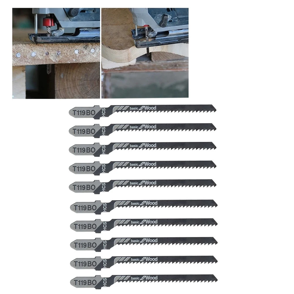 ใบเลื่อย JIG SAW ใบมีดงานไม้เครื่องมือใบเลื่อย T119BO 10pcs HCS จิ๊กซอว์ใบมีดใบเลื่อยลูกสูบใหม่