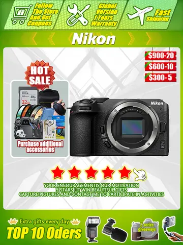 NIKON – caméra sans miroir demi-cadre d'entrée de gamme Z30, adaptée aux débutants, Vlog de voyage en temps réel 4K HD, nouvelle collection