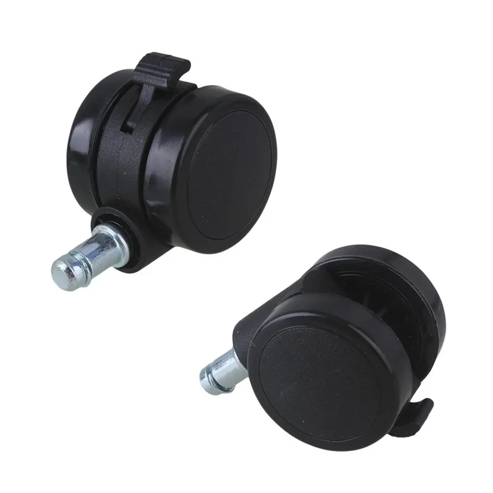 5Pcs 2" Metal PU Office Chair Swivel Casters Furniture Wheels Grip Ring Stem with Brake for Sofa Bed