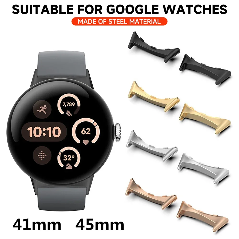 2 قطعة حزام ساعة اليد موصل محول لساعة جوجل بيكسل 3 41 مللي متر 45 مللي متر اكسسوارات معدنية Smartwatch محولات استبدال