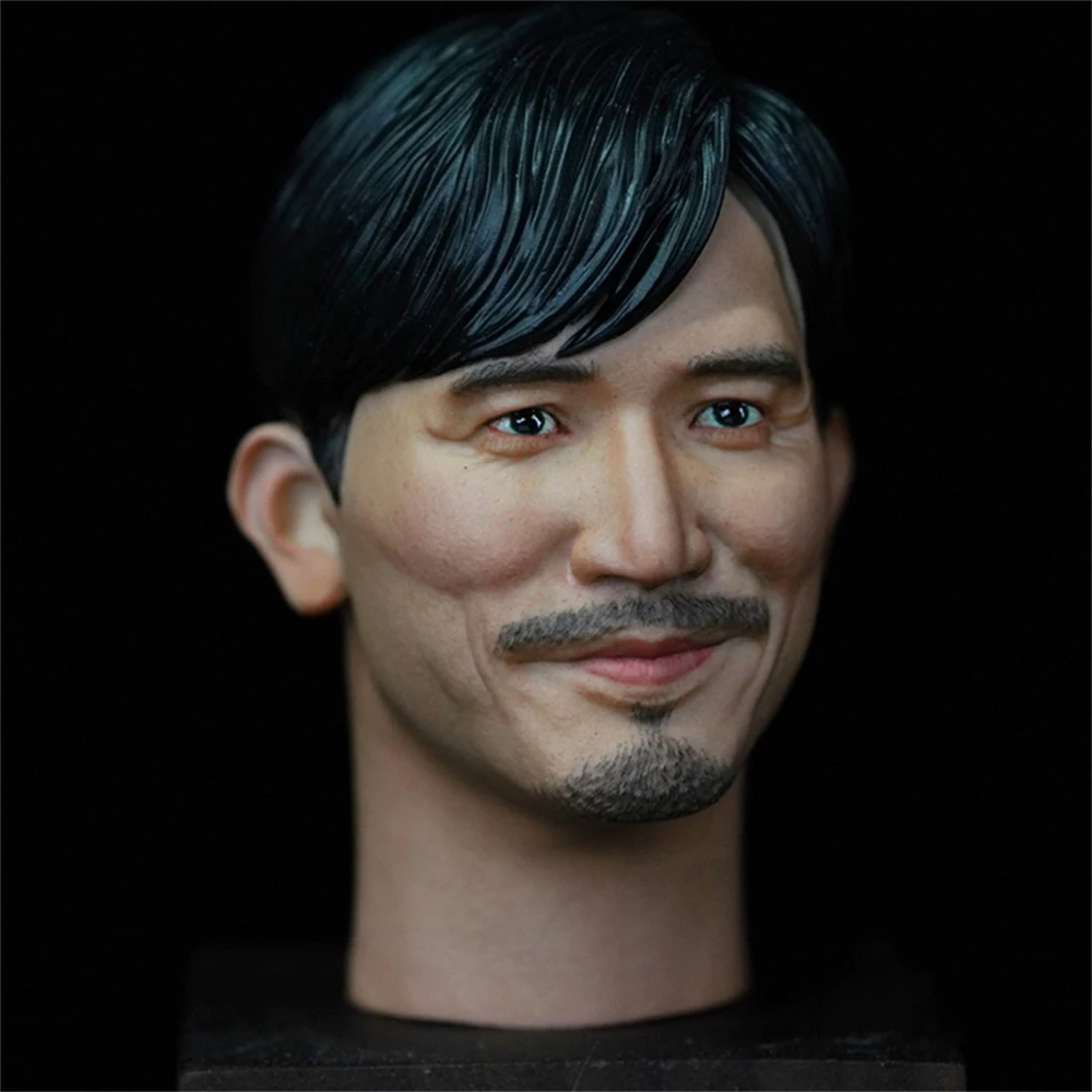 

Hand Painted 1/6th Superstar Hong Kong Tony Leung Infernal Affairs Smile Version Head Sculpture For 12inch Action Body