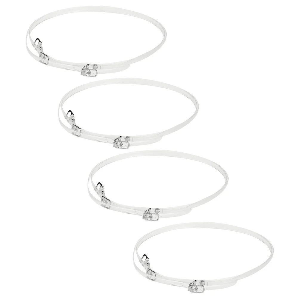 4 pary odpinanych pasków TPU do szpilek damskich, przezroczyste sznurówki zapobiegające zwijaniu się, praktyczne akcesoria