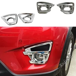 For Mazda CX-5 CX5 2012 2013 2014 2015 2016 Body Front Fog Light Lamp Frame Stick Styling ABS Chrome Cover Trim Stick Eyebrow