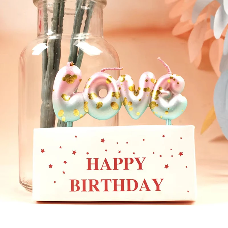 Gradient Happy Birthday Candle - Cake Decoration Accessories, Happy Birthday Letter Candle, Alphabet Candle Cake Toppers Candle - view 6