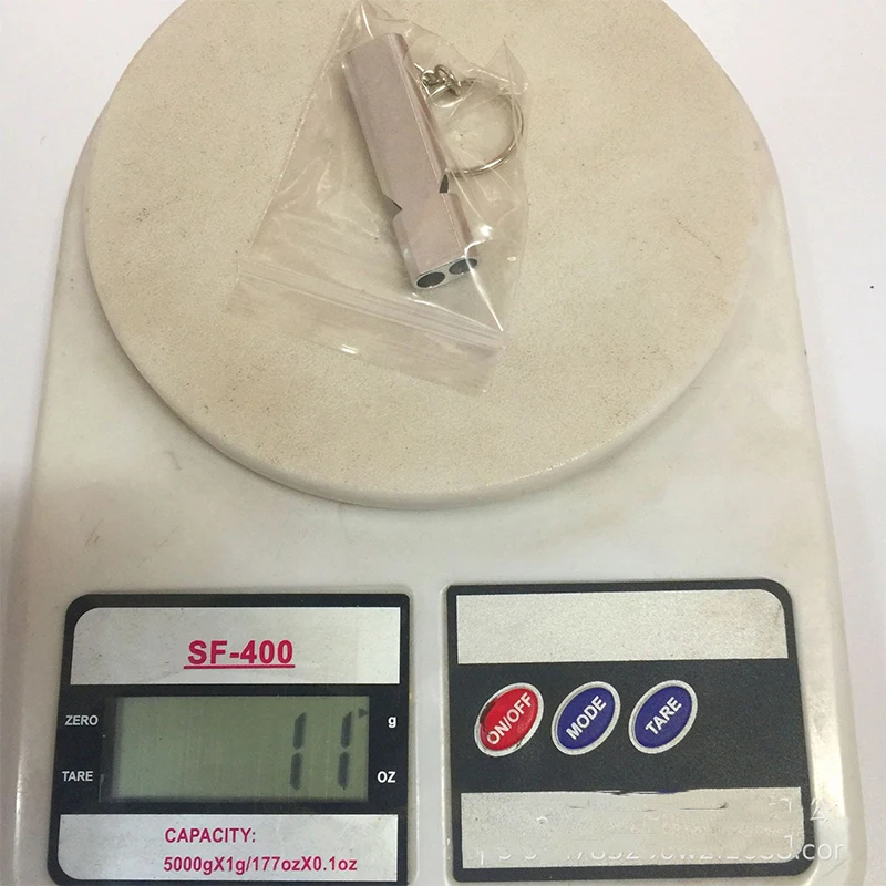 Aluminum Dual-band Survival Whistle Sound Distress Signal Outdoor Camping Lifesaver Pipe Emergency Keyring Double Tube Whistle