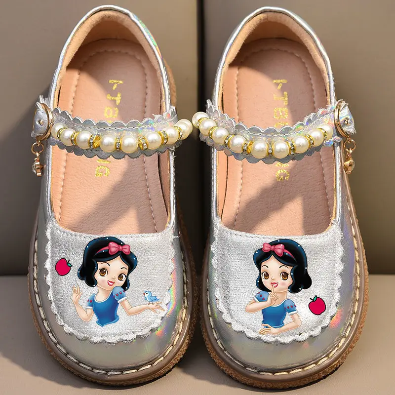 Disney para meninas sapatos de couro lolita princesa sapatos sola macia sapatos primavera das crianças de couro outono menina sapatos