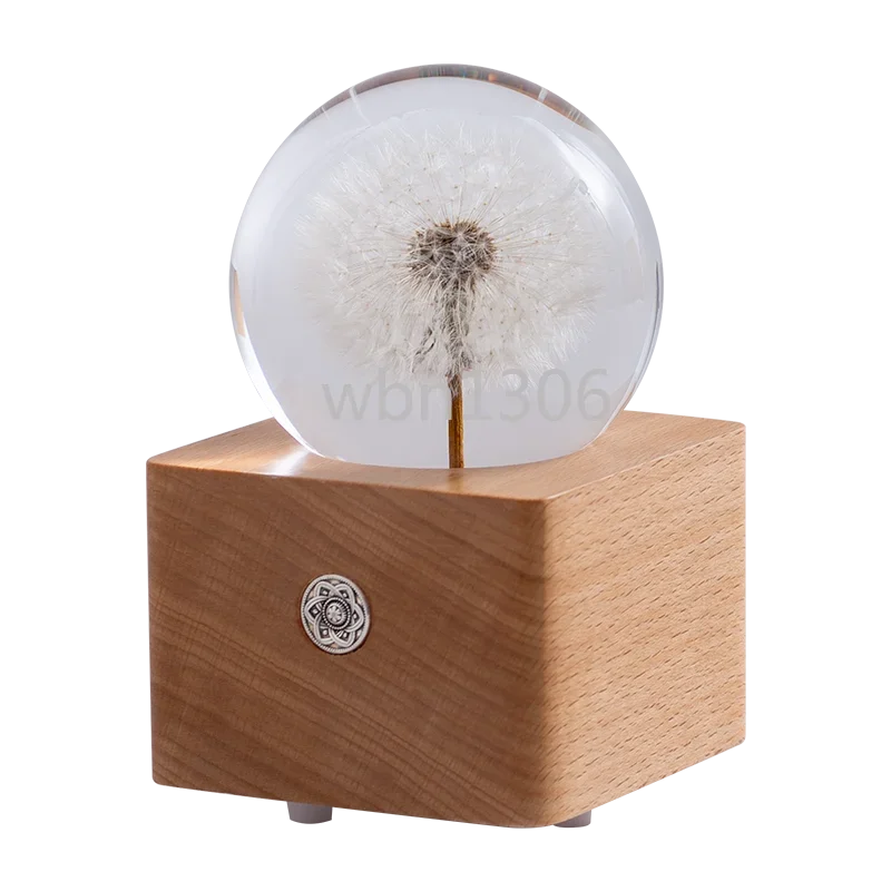 Dandelion crystal ball music box music box rotating Valentine's Day ornament