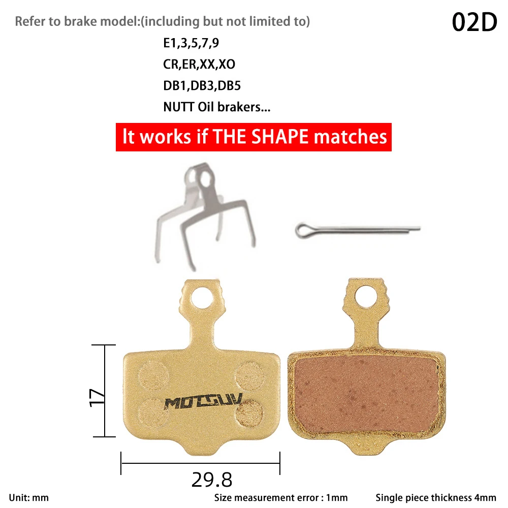 2Pairs Bicycle Brake Pad Resin/Sinter/Ceramic/Copper For AVID Elixir R/CR MAG 1 3 5 7 9, SRAM Level ,VIA GT,XO, XX, DB1 DB3 DB5