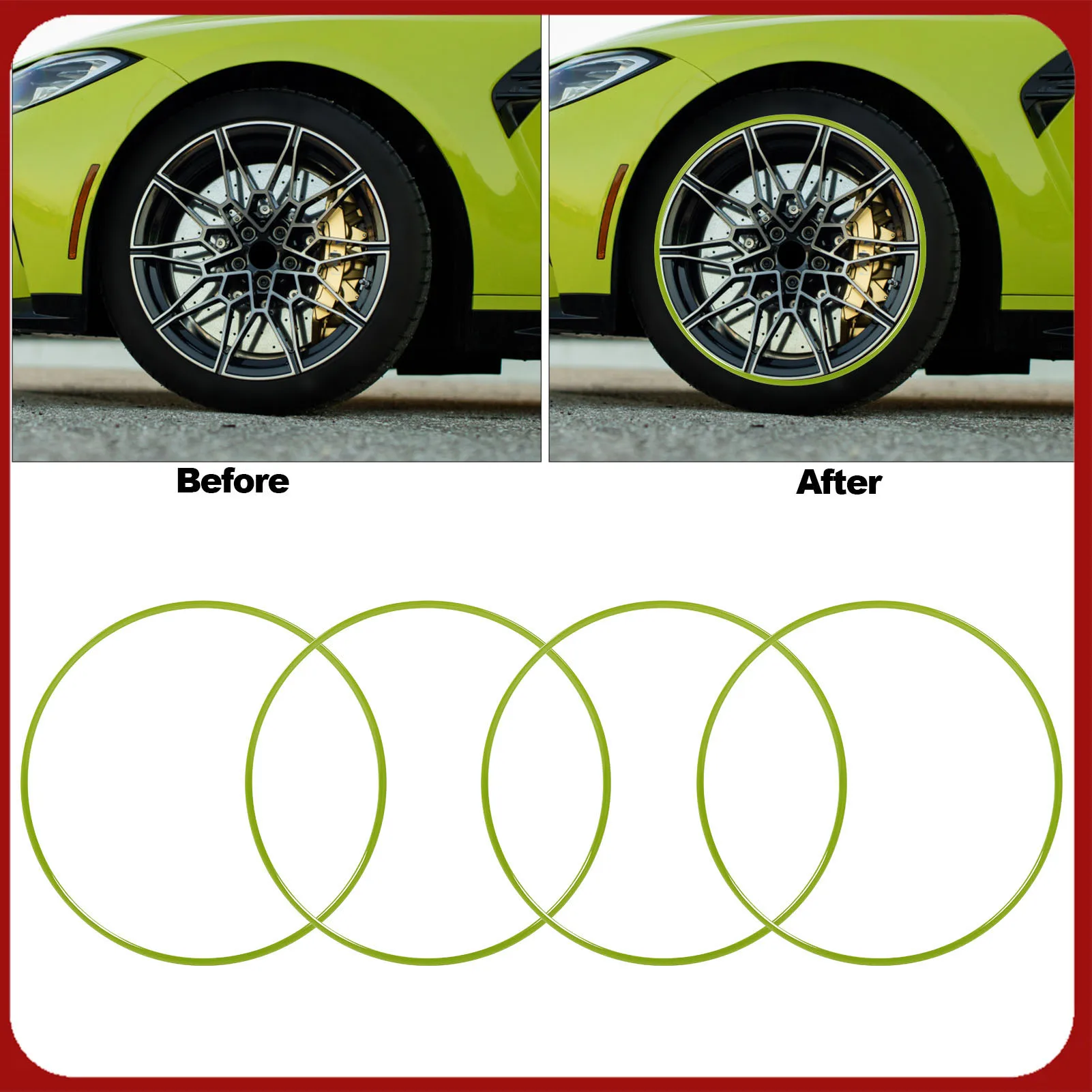 

Wheel Hub Rim Protector Trim Elegant Wear Resistant High Durability Wheel Hub Rim Ring Guard Self Adhesive 18 inch R18 for Car