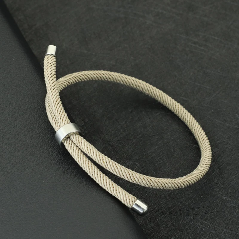 Minimalist Thread Bracelet Unisex Stainless Steel Sliding Buckle Adjustable Cord Braclet Men Women Bohemia Braslet Accessories