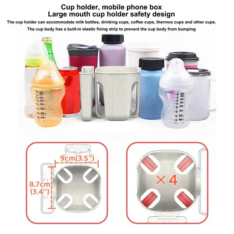 Drinks Holder For Stroller 2-in-1 Bottle Holder Walkers Cup Holder Anti-slip 360 Degrees Rotation Drink Holder Stroller