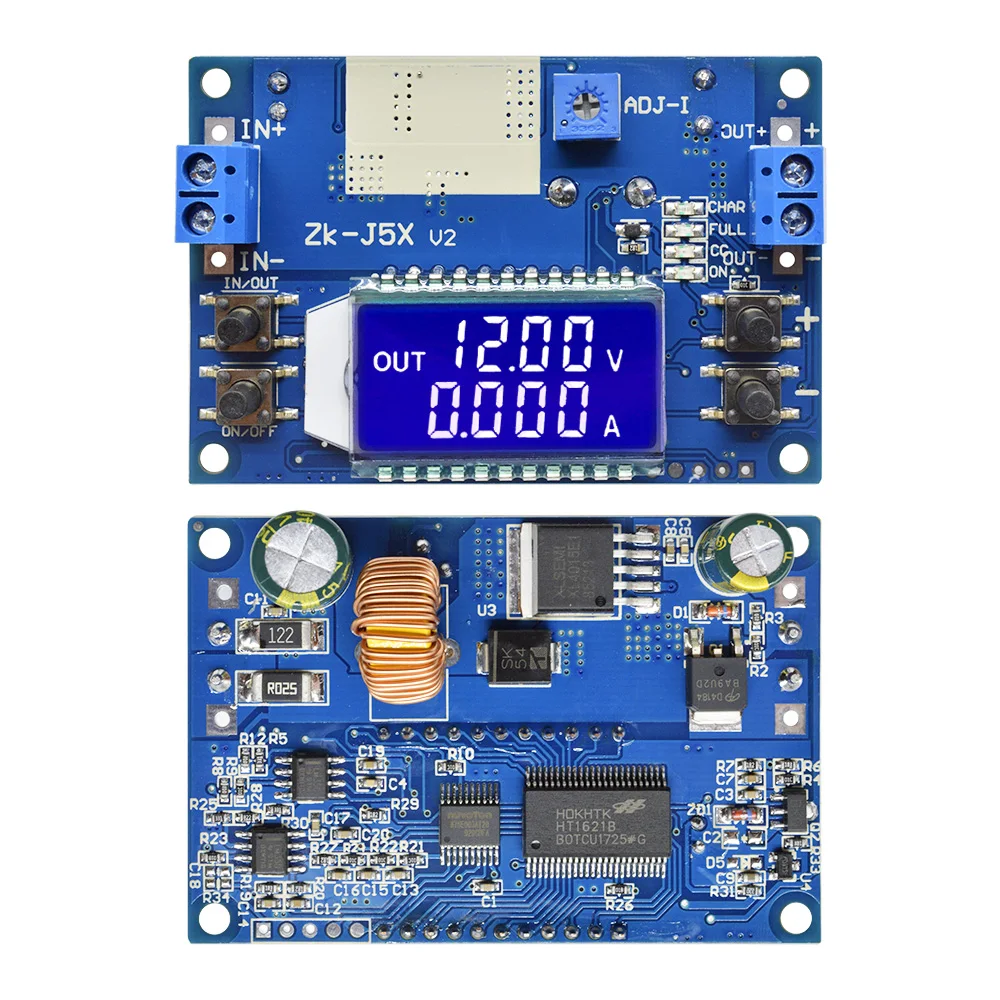 Módulo conversor de tensão constante, dc-dc, 5a, lcd, digital, ajustável, corrente constante, step-down, fonte de alimentação, diy board