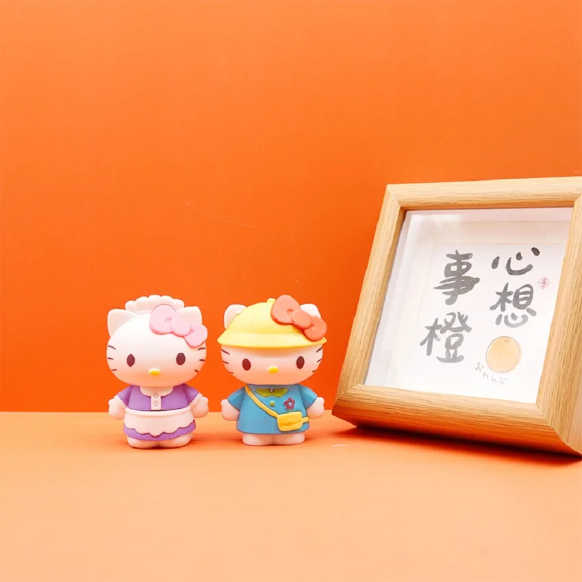 Figurka Sanrio, postać z kreskówki, urocza Hello Kitty, kawaii, do przebierania, ozdoba na biurko, lalka, kreskówkowa dziewczynka, prezent urodzinowy