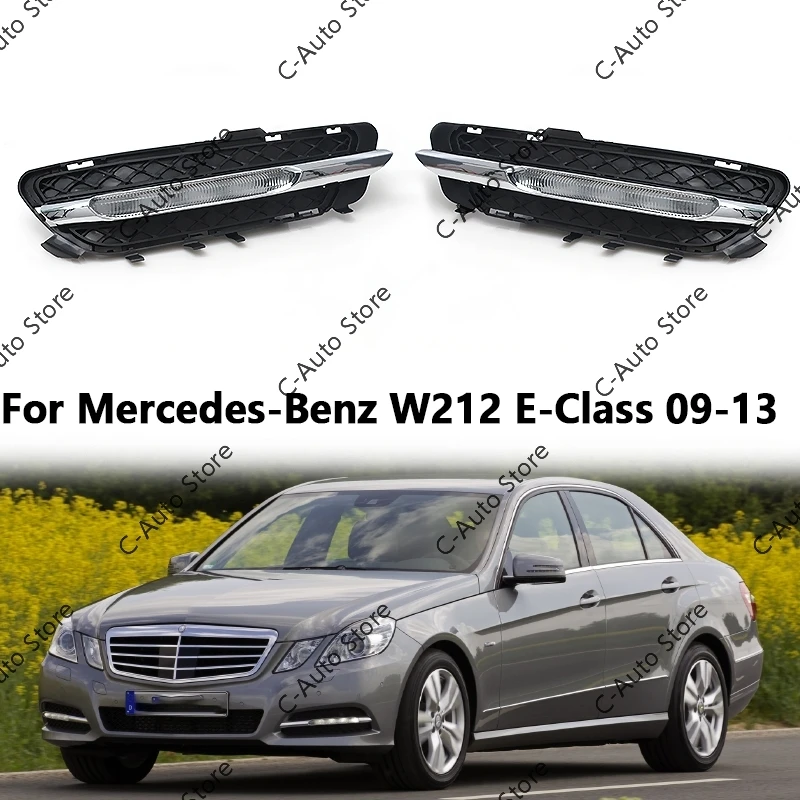 Carro dianteiro LED luzes diurnas, luz de nevoeiro, DRL para Mercedes-Benz W212, E250, E300, E350, 2009-2013, 2128851574, 2128851674