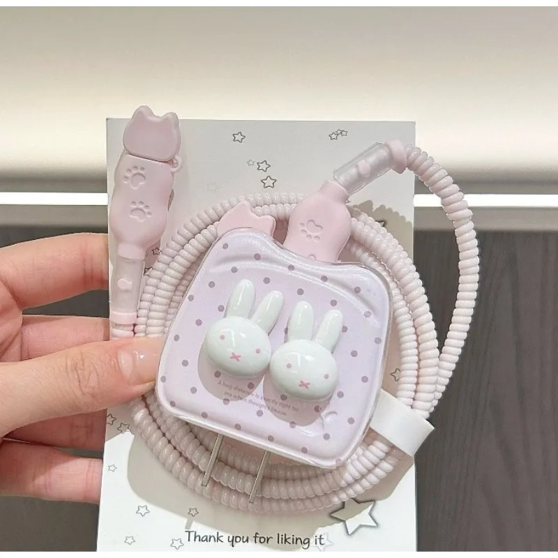 New Kawaii Miffy Rabbit Charging Protective Cover Suitable for IPhone Pro Fast Charging 20W 40W Data Cable Anti Break IPad view 2