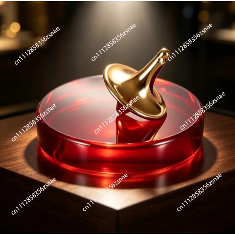 Crystal Spinning Top Tray, Glossy Smooth Tray, Double-sided Concave, Hand-twisted Spinning Top Display Stand with K9 Base