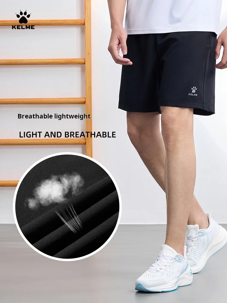 Kelme Woven Sports Shorts Quick Dry 2024 Summer Breathable Lightweight Fitness Training Basketball Short Pants Running Capris