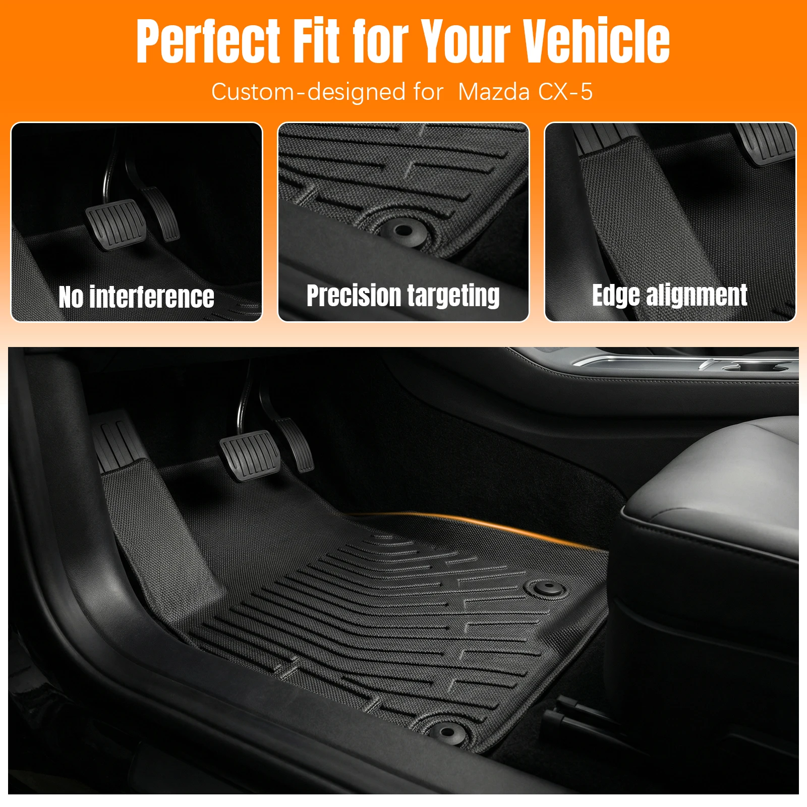 

Cargo Liner Seat Back Covers Protectors Floor Mats Trunk Pad Backrest Liner Replacement for Mazda CX-5 2017-2025 Accessories